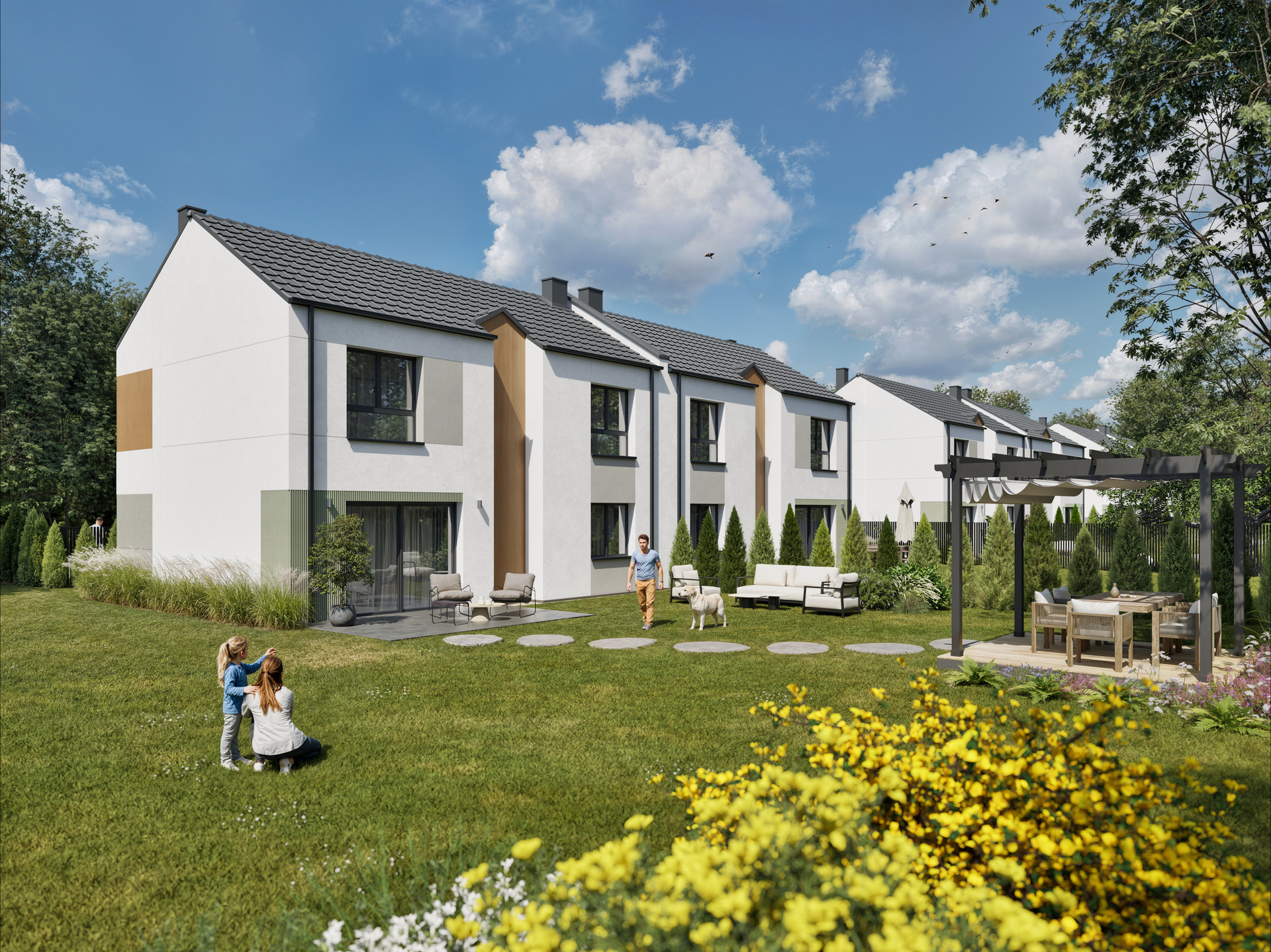 Wizualizacja inwestycji od strony ogrodu